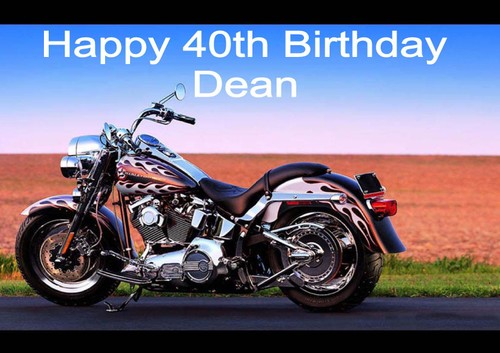 personalised harley davidson motorbike edible a4 * icing sheet *