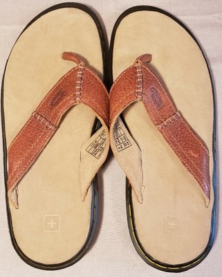 Doc Dr Martens Sandals Flip Flops Thongs Mens Sz US 10 Brown Leather #8883 | eBay