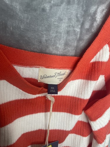 ๐ Universal Thread Women's Sweater Tank Top Orange Striped Size XXL - Picture 5 of 6