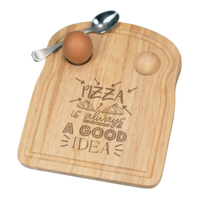 Pizza ist immer eine gute Idee Frühstück Dippy Eierbecher Brett Essen lustig Peppeoni