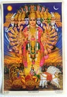 Hindu Religious Rare Unique Poster Virat Swaroop of Lord Vishnu - 6.5 x 9.5
