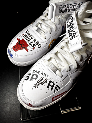Nike x Supreme NBA Air Force 1 07 Mid White AQ8017-100