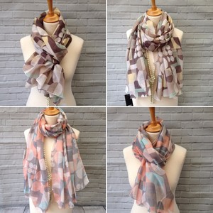 BNWT ladies womens viscose brown soft Winter floral scarf pashmina wrap shawl