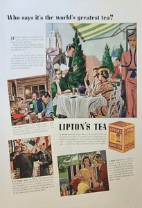 1938 Liptons Tea Vintage Ad who says its the worlds greatest