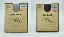 x2 Nice Touch Silken Sheers Control Top Pantyhose Light Gray/Smoky Taupe Sz Tall