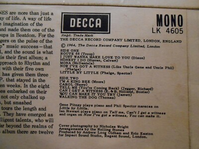 The Rolling Stones UK版 mono  B1X/1Press The Rolling Stones 1st press 1964 MONO UK B1X 1964 LP Listen