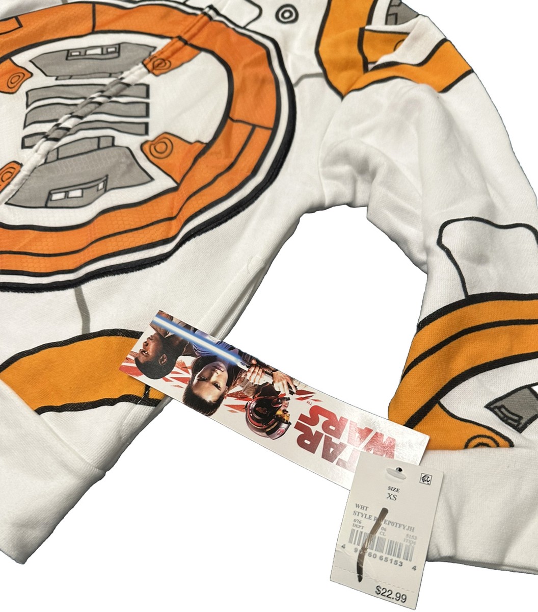 STAR WARS Boy's Droid BB8 Robot Hoodie Sweatshirt Disney Store XS