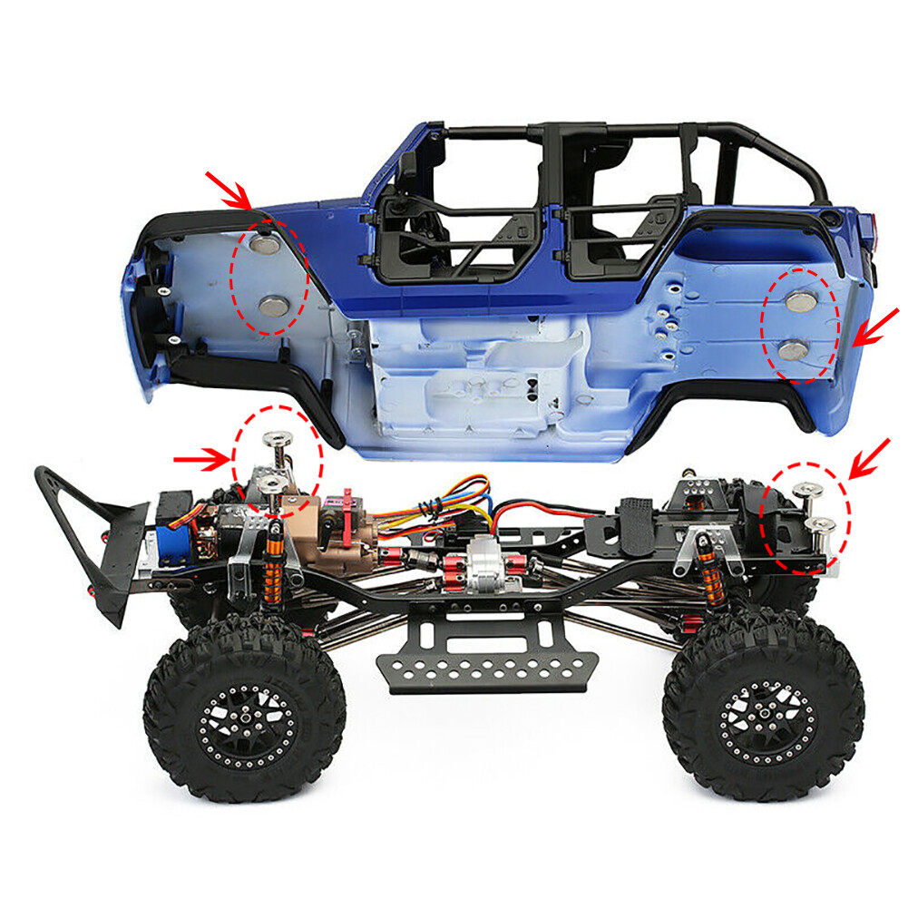 Metal Body Shell Post Mount+Magnet for RC Crawler Car 1/10 Axial SCX10 II 90046