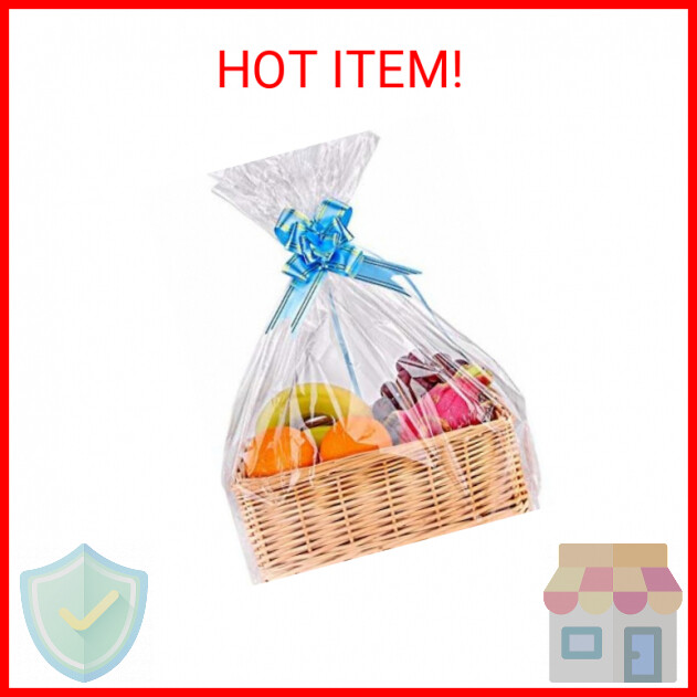Clear Cellophane Gift Bags 20 Pack 24x 30 Large Basket Bags