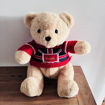 Harrods Teddy Bear Toy British Flag Sweater Plush Union Jack UK