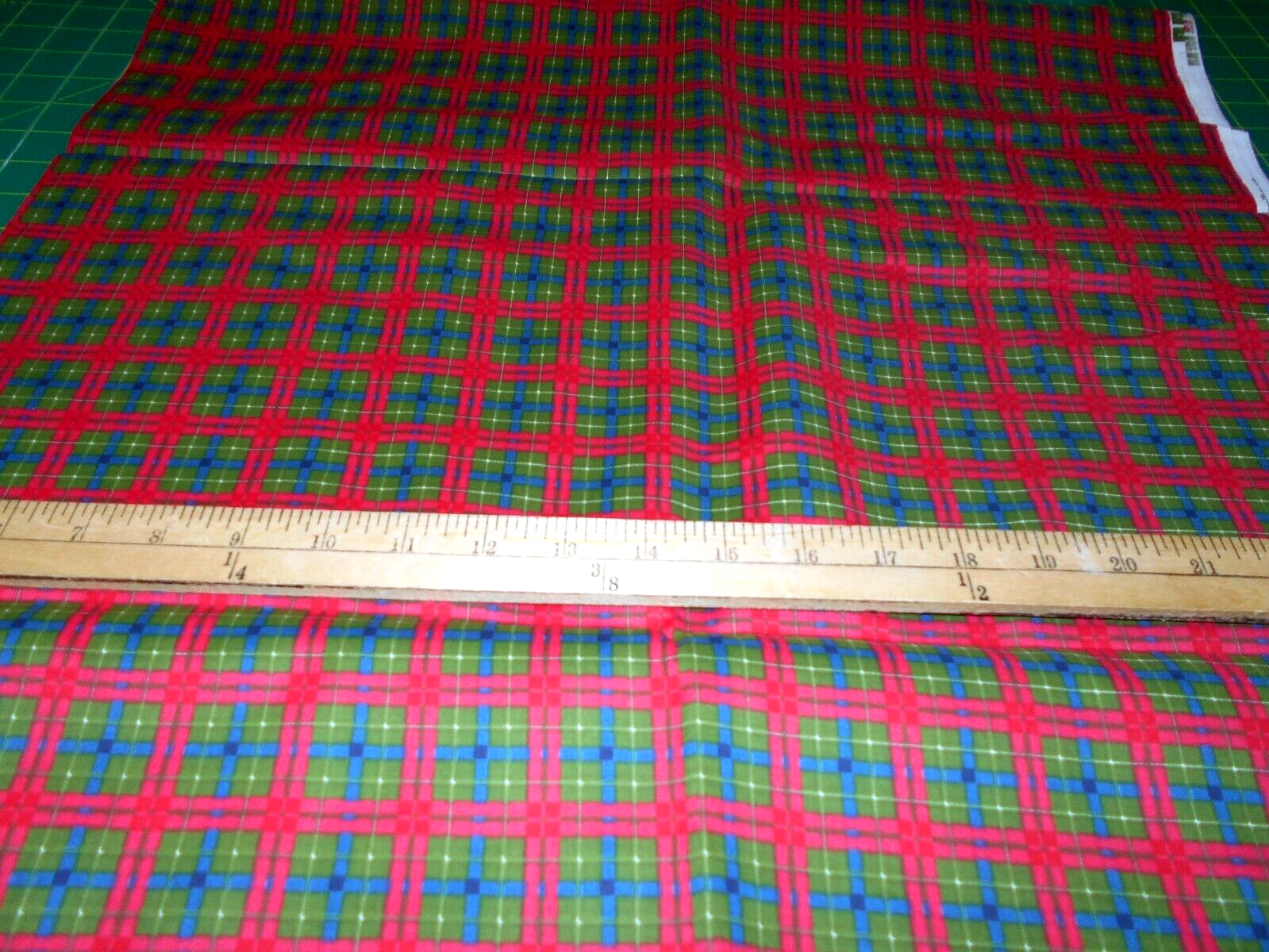 1 yard VIP Red & Green Plaid Christmas Fabric | eBay