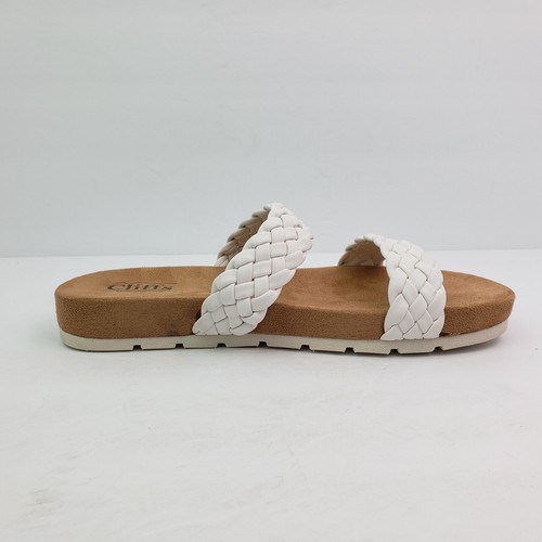 Cliffs By White Mountain Truly Womens Size 9 White Slip On Slide Sandals - Picture 3 of 13