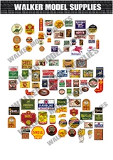 1/43 scale Pre-cut Vintage style Garage sign stickers diorama/model car. 1