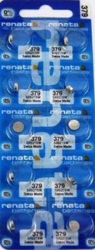 Renata 379 - Batteria Per Orologio, Senza Mercurio, 1,55 V, Sostituisce