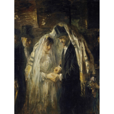 Jozef Israels Jewish Wedding Celebration Painting Canvas Wall Art Print Poster
