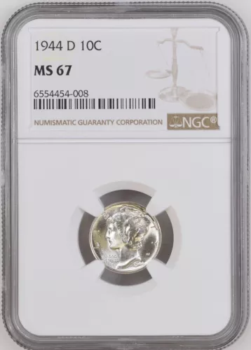 1944-D 10C  Mercury Dime NGC MS67     6554454-008