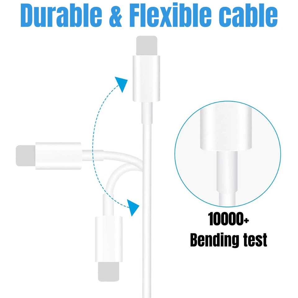 Кабель быстрого зарядного устройства PD 6 футов тип C USB-C для iPhone шнур для Apple 12 11 Pro Max 8 - Изображение 3 из 4