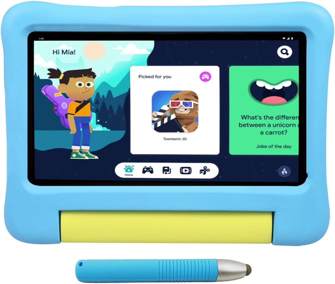 Kids Tablet, Toddler Tablets,7 inch HD IPS Screen, Android 12, Quad Core Blue