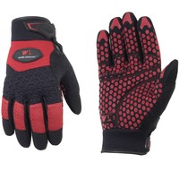 Wells Lamont Gripper Work Gloves For Men-red/black Medium Wells Lamont Gripper Work Gloves For Men-red/black Medium