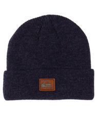 QUIKSILVER MENS BEANIE HAT.NEW PERFORMER NAVY KNIT CUFF WOOLLY SKULLIE CAP W24
