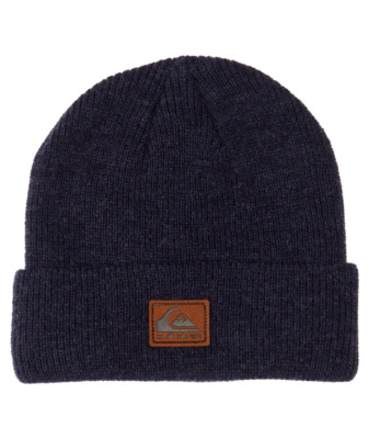 QUIKSILVER HERREN BEANIE MÜTZE. NEU PERFORMER MARINEBLAU STRICKBÜNDCHEN WOLLIG SKULLIE CAP W24