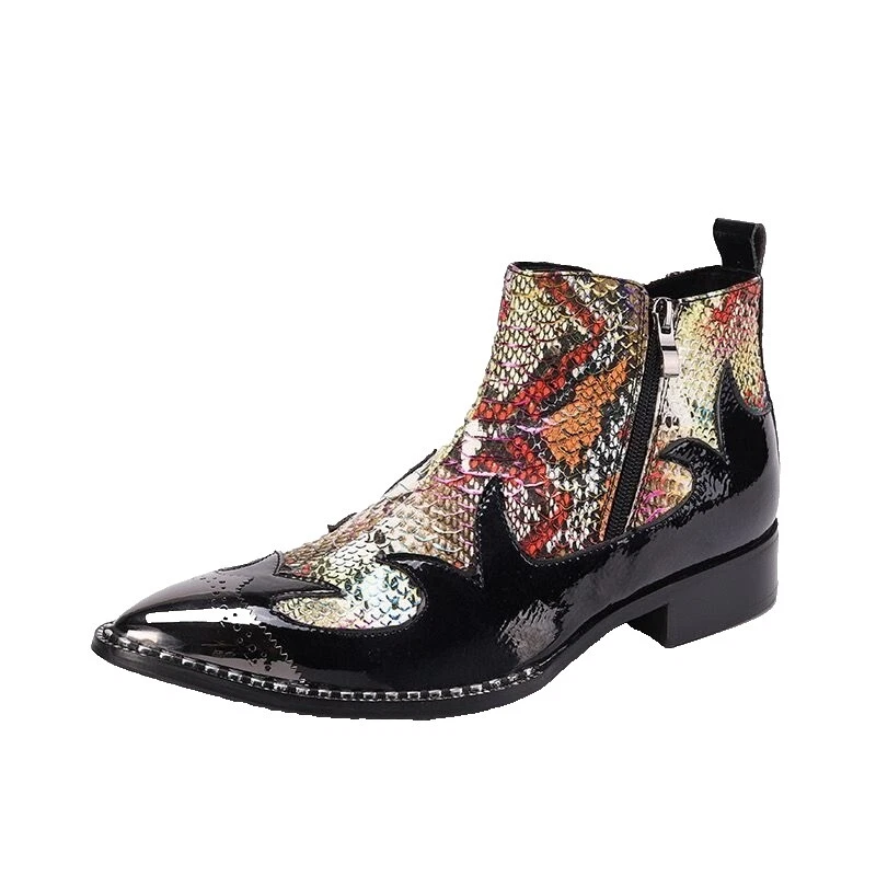 Buckle Multicolor Boots for Men