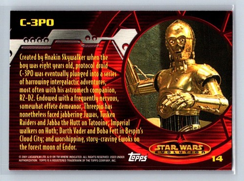 C-3PO - 2001 Topps Star Wars: Evolution # 14 - Picture 2 of 2