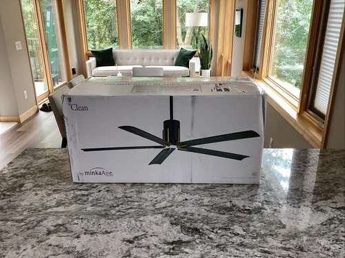 60" Minka Aire Clean:  M684L  MBK-BN:Modern Ceiling Fan with Remote:  NEW SEALED - Picture 1 of 6