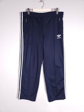 Vintage 90s Adidas Track Pants Three Stripes Straight Drawstrings W35 L28