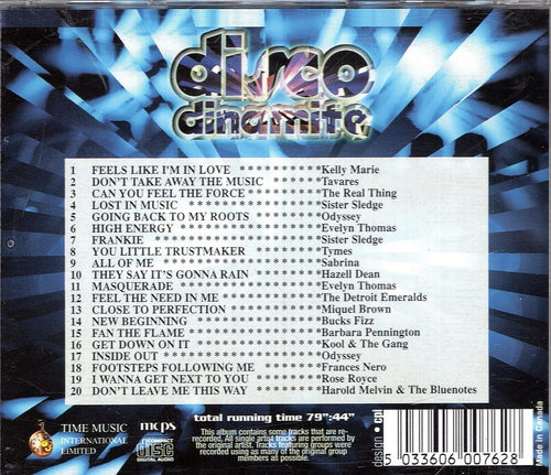 DISCO DINAMITE: (CD, TIME MUSIC) TYMES & OTHER 20 HITS, RE-RECORDINGS .. IMPORT - Picture 2 of 3