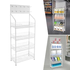 4 Tier Retail Display Rack Snack Display Organizer Snack Rack Stand?with Hooks