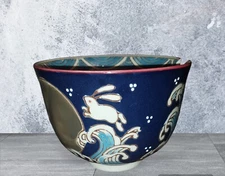 Ebros Rabbits Full Moon Ramen Noodles Bowl With Built In Chopsticks & Rest Set