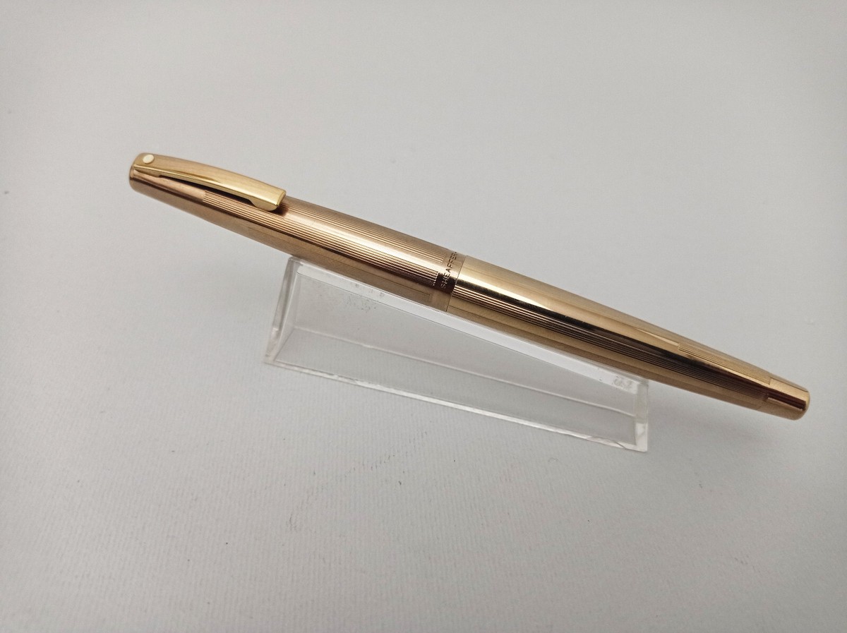 SHEAFFER IMPERIAL STYLIST WHITE DOT 12K GF FOUNTAIN PEN 14K F NIB