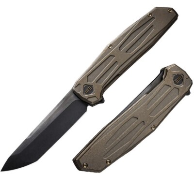 We Knife Co Shadowfire Folding Knife 4'' CPM 20CV Steel Blade Titanium Handle
