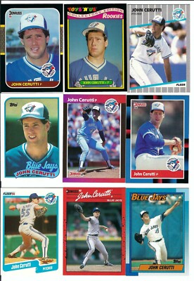 1987 Donruss John Cerutti RC Toronto Blue Jays Detroit Tigers Lot