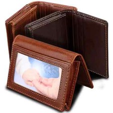 Rfid Mens Slim Front Pocket Wallet Genuine Leather Bifold Id/credit Card Holder