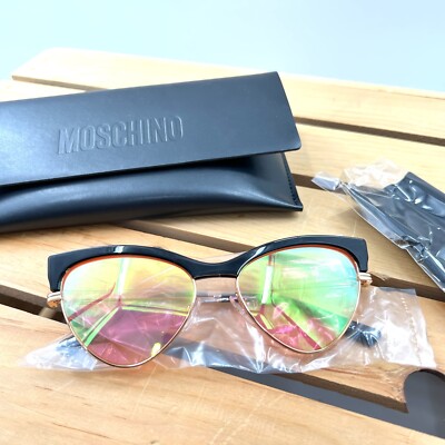 Moschino Cat Eye Sunglasses MOS068/S 35J/MT Black/Pink 55-17  display picture 2
