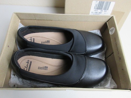 Clarks Channing Enna Women's Black Leather Slip On Shoes Size 7.5 M (New) - Picture 3 of 9