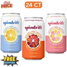 Spindrift Sparkling Water with Real Squeezed Fruit, Variety Pack 12 fl. oz., 24