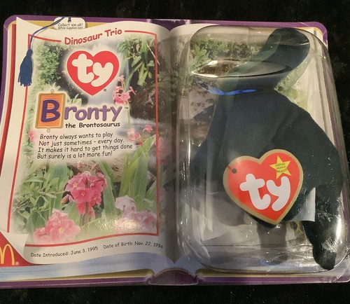 Ty Beanie Baby McDonald 1995 Complete Dinosaur Trio Set of Bonty, Rex, Steg - Picture 4 of 8