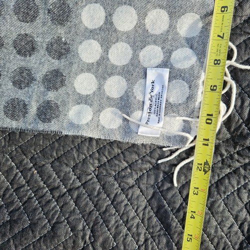 Preston & York Neck Scarf 100% Acrylic Made In Germany Gray Polka Dot - Picture 2 of 4