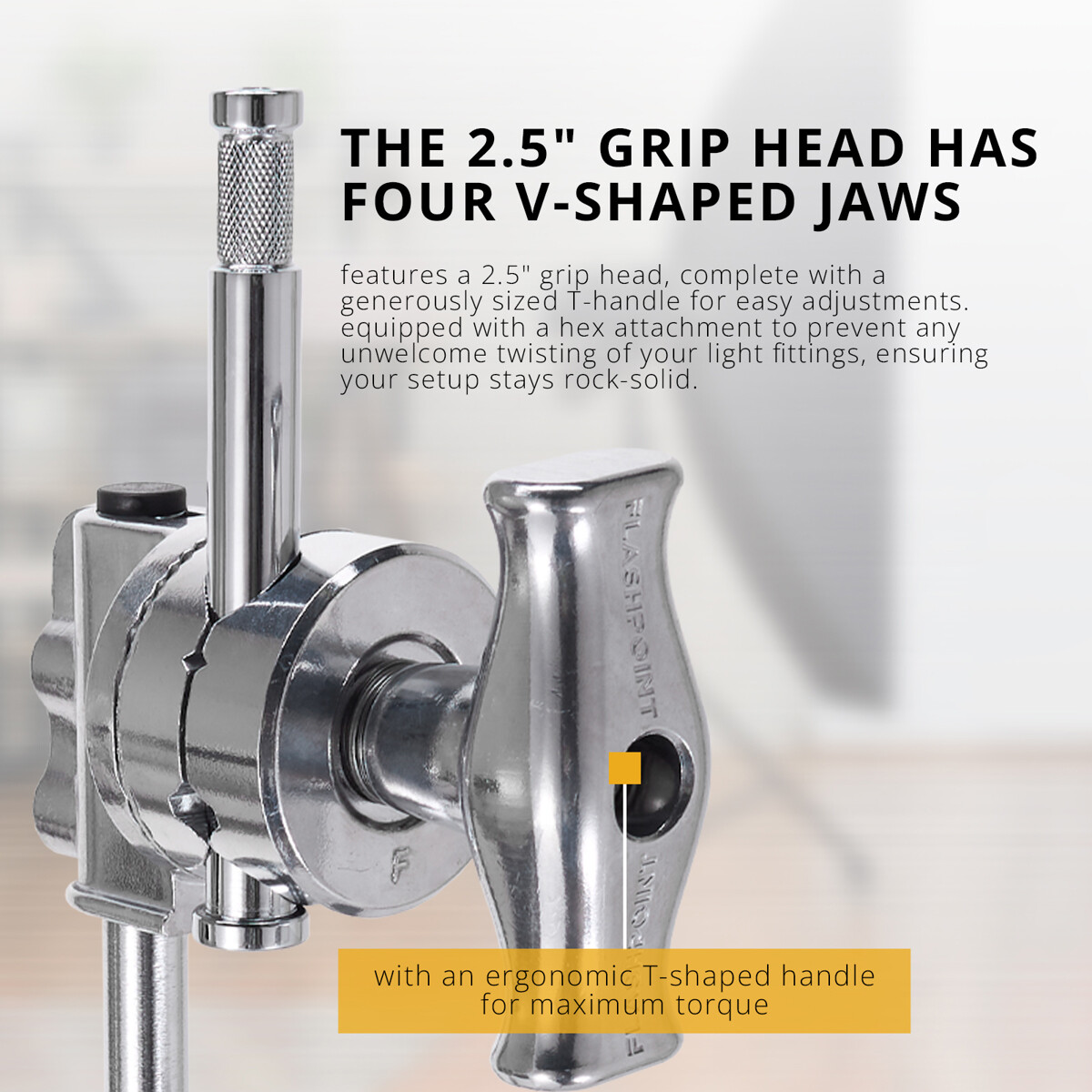 Flashpoint 20" Quick Release Turtle Base C-Stand Kit, Grip Head  Arm (Chrome)