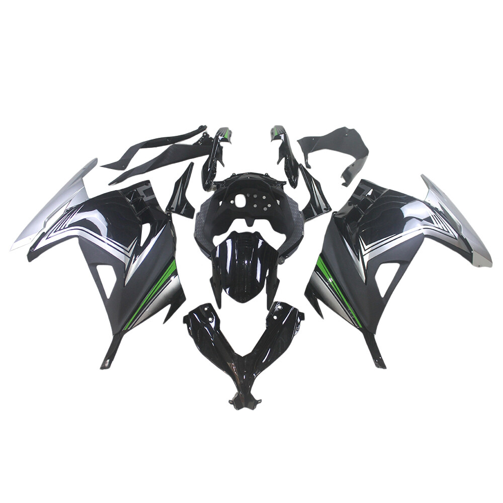 Silver Green Black Fairing Kit for Kawasaki Ninja300 EX300R 2013 - 2017 Plastics