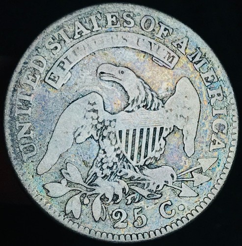 1828 Capped Bust Quarter 25C Ungraded Choice 90% Silver US Coin CC25509 - Picture 3 of 4