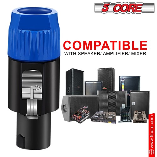 Conectores de cable de audio compatibles con enchufe macho de 4 polos Speakon de 5 núcleos de alta calidad - Imagen 6 de 10