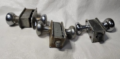 3 Vintage Aluminum Interior Door Knob Set - Picture 4 of 11