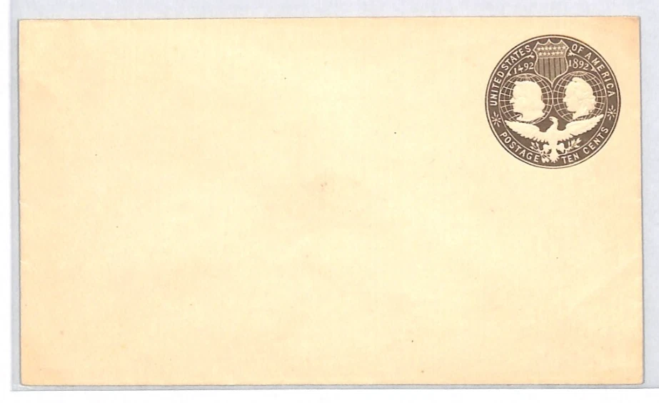 USA Postal Stationery Envelope 10c 1892 COLUMBUS (1893) Unused Cover XU128 - Image 3 of 4