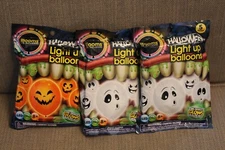 Lot of 3 Packs of 5 New Halloween Light up Balloons 15 Total - SEALED