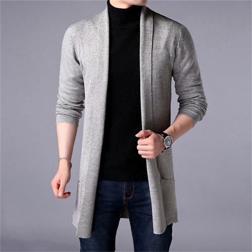Men Thin Knitted Medium Cardigan Plain 