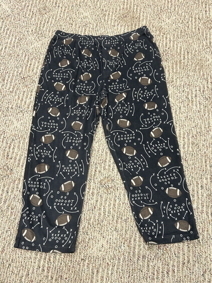 John Bartlett Hombres XXL Polar Pijama Pantalones de Salón Fútbol Tema Gris Carbón Foto 2 de 4